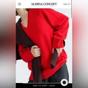 Almina Concept Red 100% Merino Wool Sweater